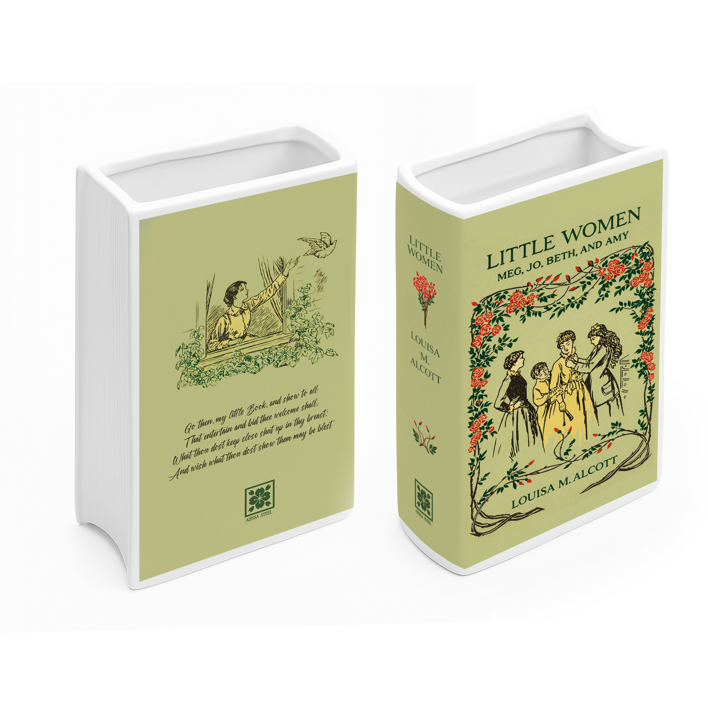 Little Women Ceramic Book Vase