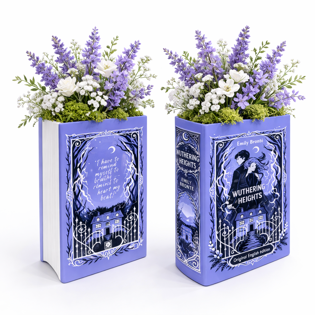 Wuthering Heights Ceramic Book Vase