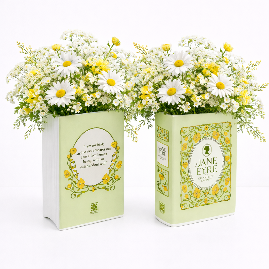 Jane Eyre Ceramic Book Vase