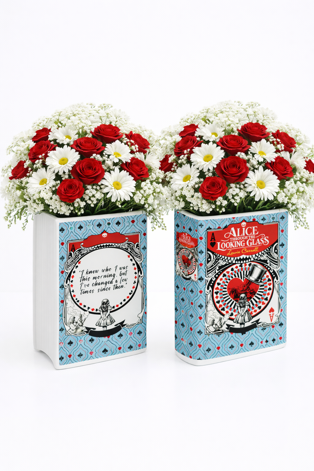 Alice Through the Looking Glass Ceramic Book Vase