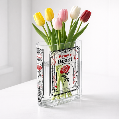 Beauty and the Beast Acrylic Book Vase