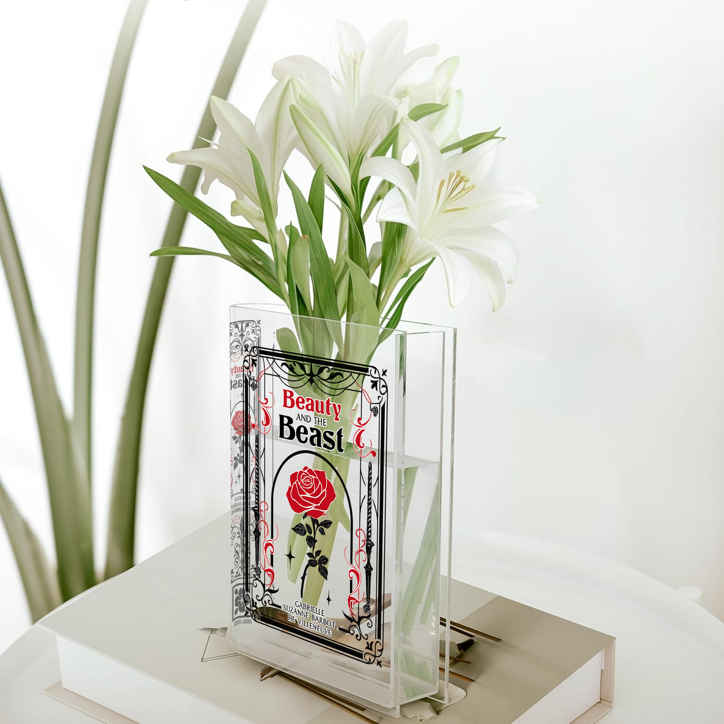 Beauty and the Beast Acrylic Book Vase