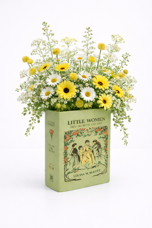 Little Women Ceramic Book Vase