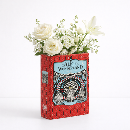 Alice in Wonderland Ceramic Book Vase