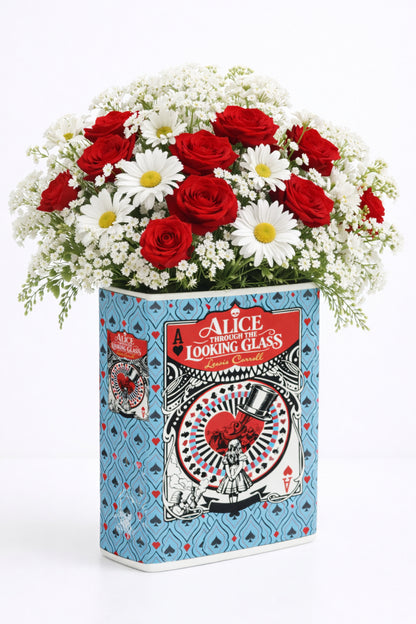 Alice Through the Looking Glass Ceramic Book Vase